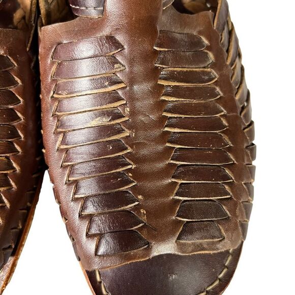 Men’s Mexican Huarache Woven Leather Buckled Sandals main image 7